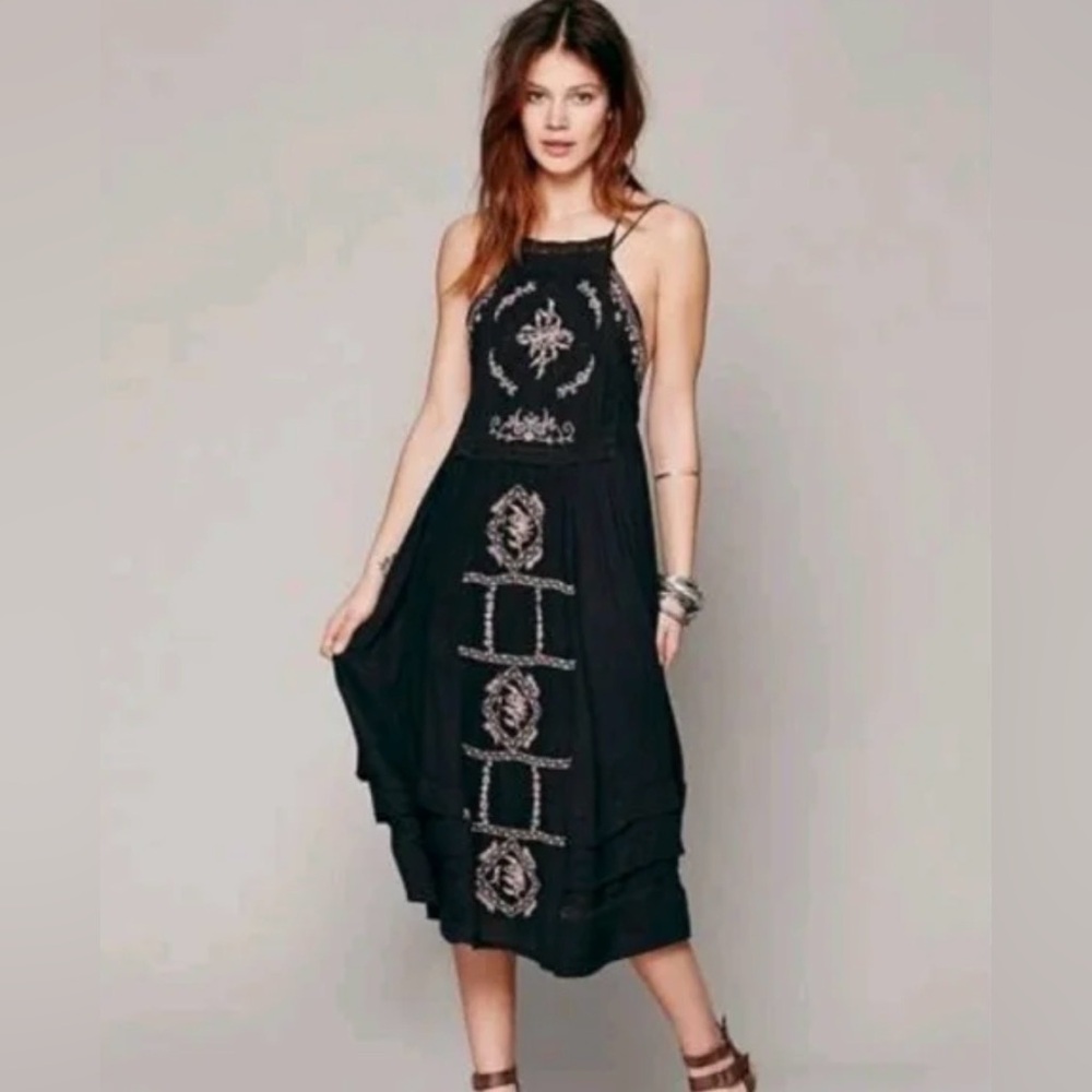 Free People Diamond In The Sky Dress Size XS Brown/Pink